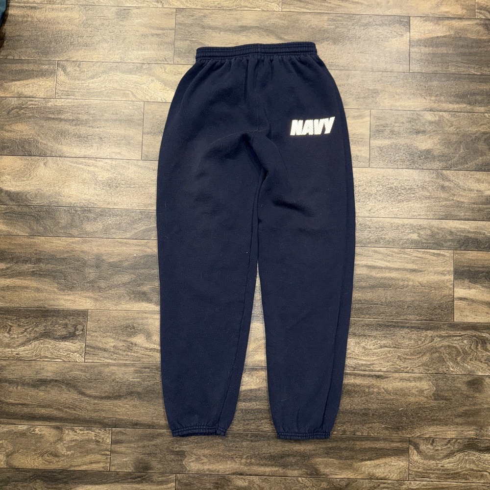 US Navy Fleece Sweatpants Joggers Training Workout Men's Size Medium Navy Blue